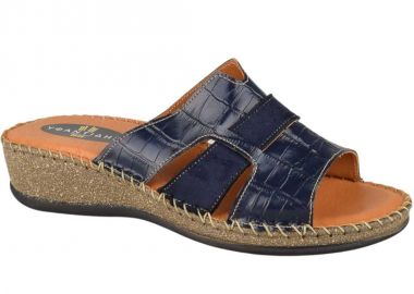 Παντόφλες γυναικείες | Δερμάτινες | Υφαντίδης | 111394 | Μπλε - Υφαντίδης - 